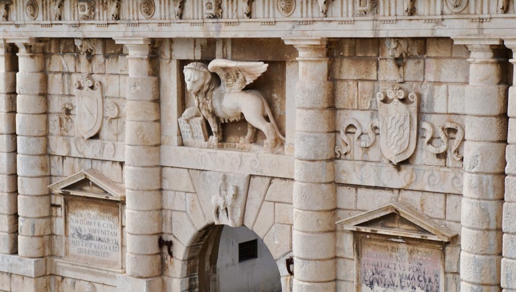 This gateway to the old city of Zadar features the winged lion, the symbol of Venice.